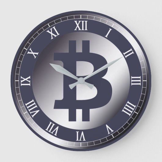 Bitcoin-Logo-Grafik-Geschäft, Bürowand Große Wanduhr (Vorderseite)