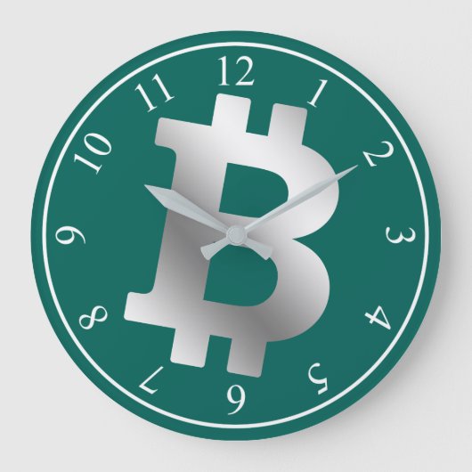 Bitcoin-Logo-Grafik-Geschäft, Bürowand Große Wanduhr (Vorderseite)