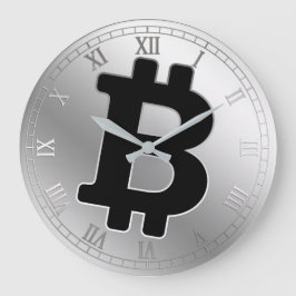 Bitcoin-Logo-Grafik-Geschäft, Bürowand Große Wanduhr