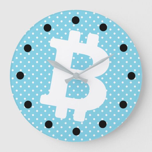 Bitcoin-Logo-Grafik-Geschäft, Bürowand Große Wanduhr (Vorderseite)