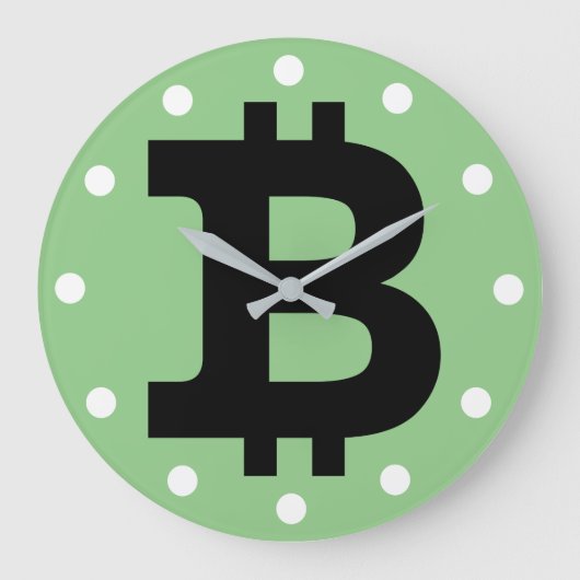 Bitcoin-Logo-Grafik-Geschäft, Bürowand Große Wanduhr (Vorderseite)