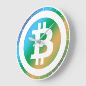 Bitcoin-Logo-Grafik-Geschäft, Bürowand Große Wanduhr (Winkel)