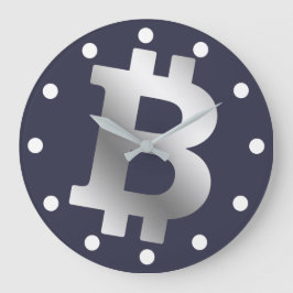 Bitcoin-Logo-Grafik-Geschäft, Bürowand Große Wanduhr