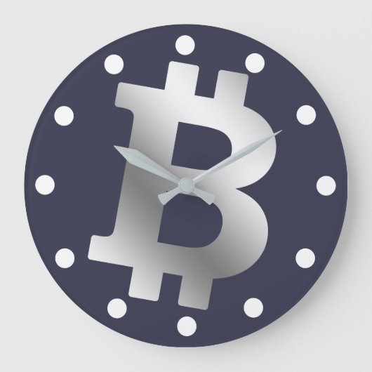 Bitcoin-Logo-Grafik-Geschäft, Bürowand Große Wanduhr (Vorderseite)