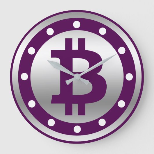 Bitcoin-Logo-Grafik-Geschäft, Bürowand Große Wanduhr (Vorderseite)