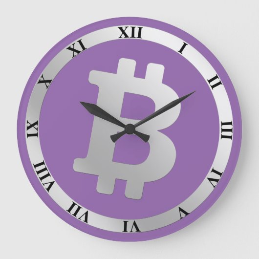 Bitcoin-Logo-Grafik-Geschäft, Bürowand Große Wanduhr (Vorderseite)