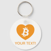 Bitcoin-Logo im Herzen Schlüsselanhänger (Vorderseite)