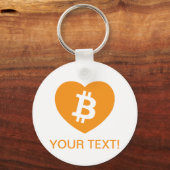 Bitcoin-Logo im Herzen Schlüsselanhänger (Vorderseite)