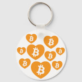 Bitcoin-Logo im Herzen Schlüsselanhänger (Rückseite)