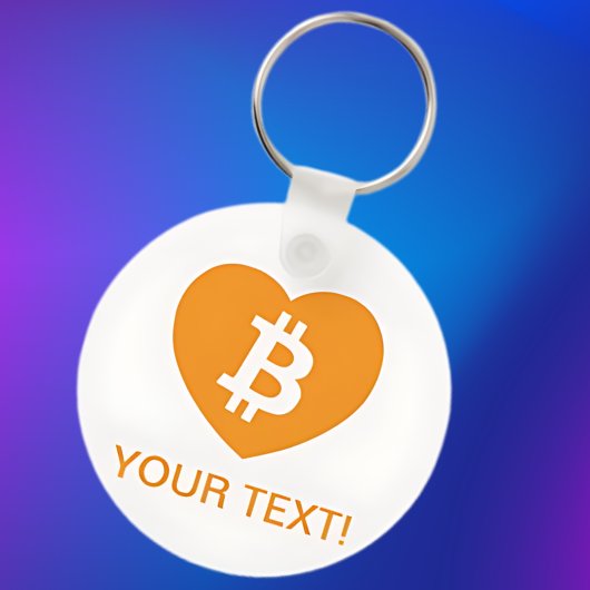 Bitcoin-Logo im Herzen Schlüsselanhänger