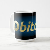 Bitcoin-Logo Kaffeetasse (Vorderseite Links)