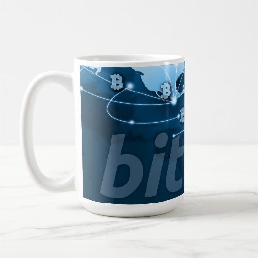 Bitcoin-Logo Kaffeetasse (Links)