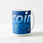 Bitcoin-Logo Kaffeetasse (VorderseiteRechts)
