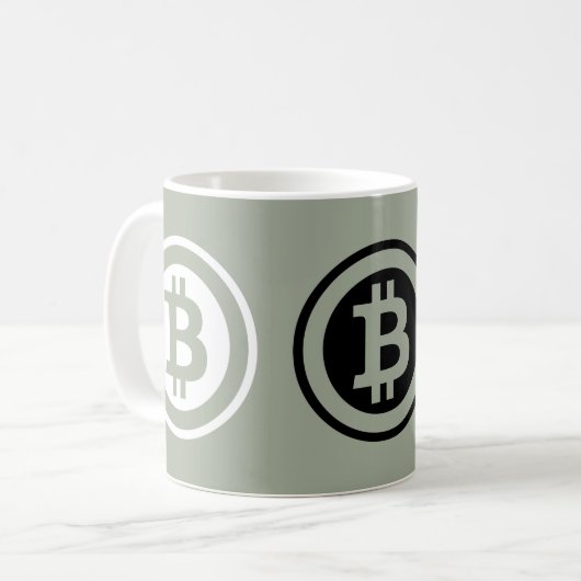 Bitcoin-Logo Kaffeetasse (Vorderseite Links)