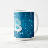 Bitcoin-Logo Kaffeetasse (VorderseiteRechts)