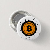 Bitcoin-Logo Kryptowährung Button (Vorne & Hinten)