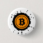 Bitcoin-Logo Kryptowährung Button (Vorderseite)