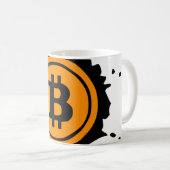 Bitcoin-Logo Kryptowährung Kaffeetasse (VorderseiteRechts)