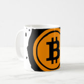 Bitcoin-Logo Kryptowährung Kaffeetasse (Vorderseite Links)