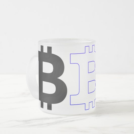 Bitcoin-Logo Mattglastasse (Vorderseite Links)