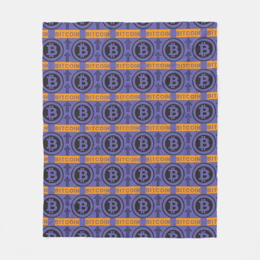 Bitcoin Logo-Muster Fleecedecke (Vorderseite)