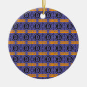 Bitcoin Logo-Muster Keramik Ornament (Vorne)