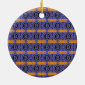 Bitcoin Logo-Muster Keramik Ornament (Hinten)