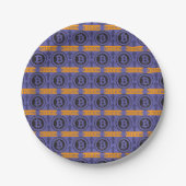 Bitcoin Logo-Muster Pappteller (Vorderseite)