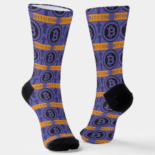 Bitcoin Logo-Muster Socken (Gewinkelt)