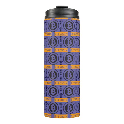 Bitcoin Logo-Muster Thermosbecher (Vorderseite)