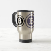 Bitcoin-Logo Reisebecher (Vorderseite Links)