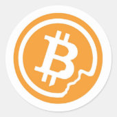 Bitcoin-Logo Runder Aufkleber (Vorderseite)