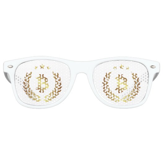 Bitcoin Logo Symbol Crypto Wappen Sonnenbrille (Vorderseite)