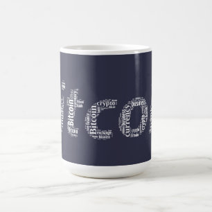 Bitcoin Logo Wortgrafik Kaffeetasse