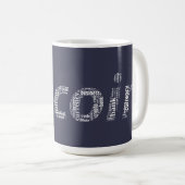 Bitcoin Logo Wortgrafik Kaffeetasse (VorderseiteRechts)
