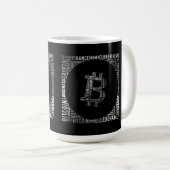 Bitcoin Logo Wortgrafik Kaffeetasse (VorderseiteRechts)