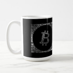 Bitcoin Logo Wortgrafik Kaffeetasse