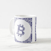 Bitcoin Logo Wortgrafik Kaffeetasse (Vorderseite Links)