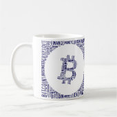 Bitcoin Logo Wortgrafik Kaffeetasse (Links)