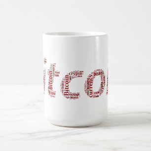 Bitcoin Logo Wortgrafik Kaffeetasse