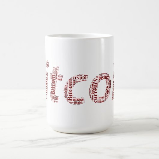 Bitcoin Logo Wortgrafik Kaffeetasse (Mittel)