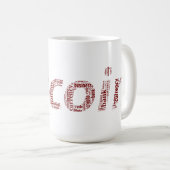 Bitcoin Logo Wortgrafik Kaffeetasse (VorderseiteRechts)
