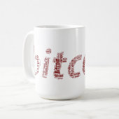 Bitcoin Logo Wortgrafik Kaffeetasse (Vorderseite Links)