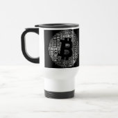 Bitcoin Logo Wortgrafik Reisebecher (Links)