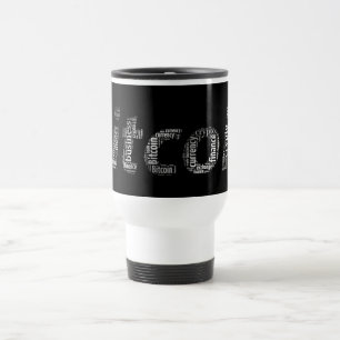 Bitcoin Logo Wortgrafik Reisebecher