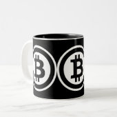 Bitcoin-Logo Zweifarbige Tasse (Vorderseite Links)