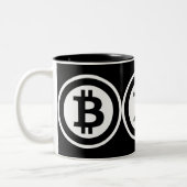 Bitcoin-Logo Zweifarbige Tasse (Links)