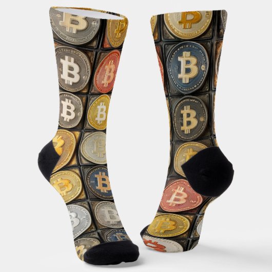 Bitcoin Men Style Socks für Crypto Lover Socken (Gewinkelt)