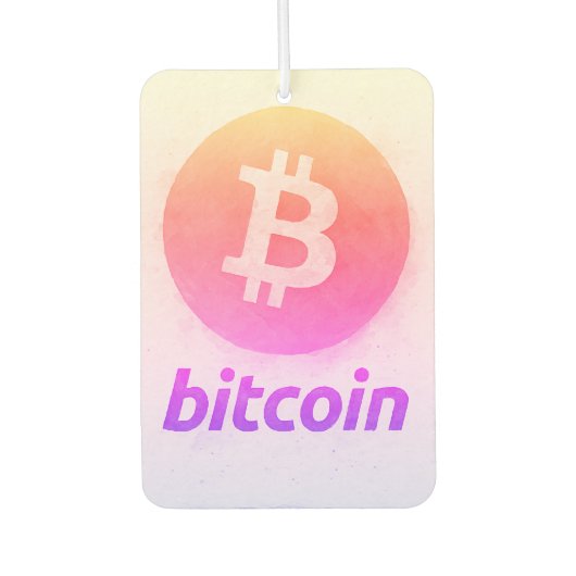 Bitcoin Miami Watercolor (Logo + Text) Autolufterfrischer (Vorderseite)
