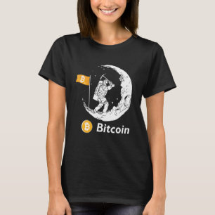 Bitcoin-Miner-Astronaut auf dem Mond Btc-Investor T-Shirt